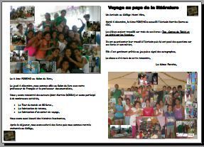 Les 6ème Poreho du collège Henri Hiro au Salon du livre